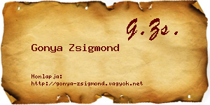 Gonya Zsigmond névjegykártya